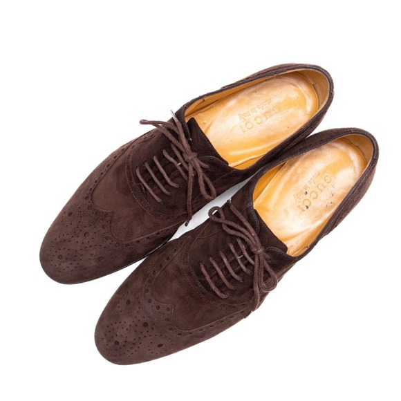 Gucci Men\'s Brown Suede Wingtip Oxford Brogue‎  Shoes – Size 42 E/US 9 main image 12